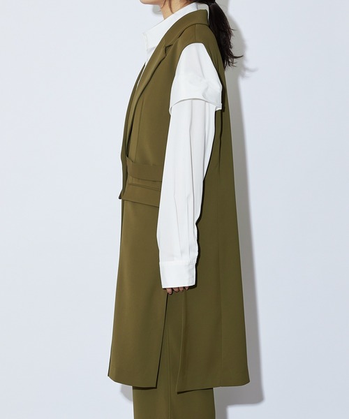 Lui's（ルイス）の「ベルト付きミディジレ(セットアップ対応)（ベスト・レディース・オフホワイト/オリーブ/ブラック・FREE）」の9枚目の写真