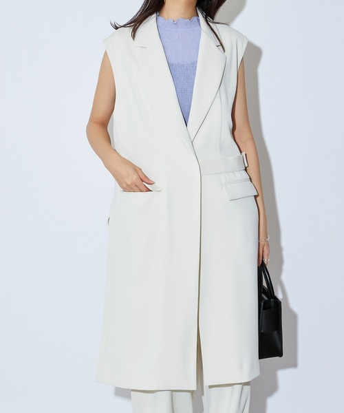 Lui's（ルイス）の「ベルト付きミディジレ(セットアップ対応)（ベスト・レディース・オフホワイト/オリーブ/ブラック・FREE）」の13枚目の写真