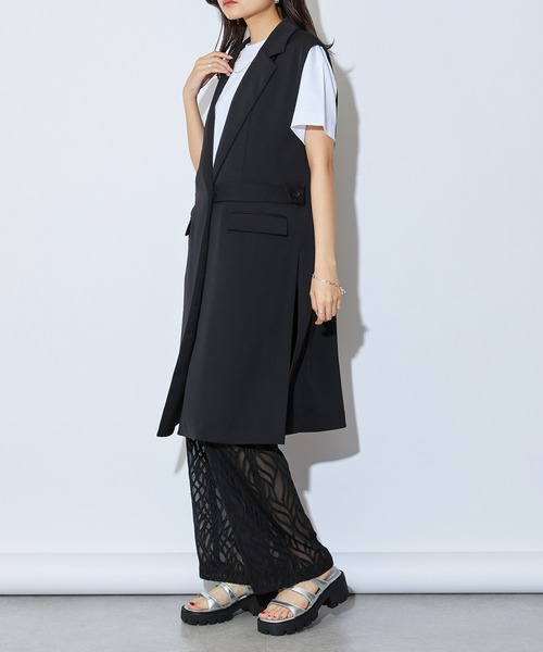 Lui's（ルイス）の「ベルト付きミディジレ(セットアップ対応)（ベスト・レディース・オフホワイト/オリーブ/ブラック・FREE）」の18枚目の写真