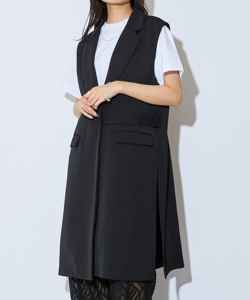 Lui's（ルイス）の「ベルト付きミディジレ(セットアップ対応)（ベスト・レディース・オフホワイト/オリーブ/ブラック・FREE）」の21枚目の写真