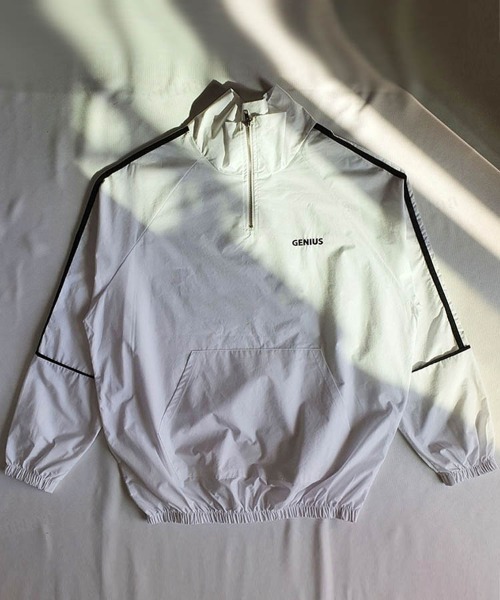 Dalfwin（ダールフィン）の「韓国ファッションGENIUSラインハーフジップトラックジャケット（ブルゾン・レディース・ホワイト/ブラック/レッド・FREE）」の15枚目の写真