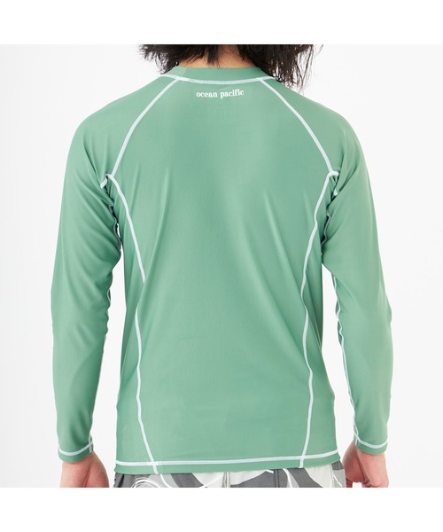 Ocean Pacific（オーシャンパシフィック）の「Ocean Pacific/オーシャンパシフィック スポーツウェア 水着 水陸両用 UVカット ラッシュガード 長袖 シャツ（ラッシュガード・メンズ・ネイビー/ホワイト/ブラック/グリーン・XL/M/L）」の7枚目の写真