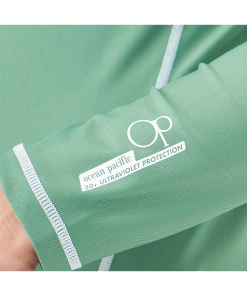 Ocean Pacific（オーシャンパシフィック）の「Ocean Pacific/オーシャンパシフィック スポーツウェア 水着 水陸両用 UVカット ラッシュガード 長袖 シャツ（ラッシュガード・メンズ・ネイビー/ホワイト/ブラック/グリーン・XL/M/L）」の9枚目の写真