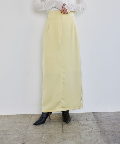 LEPSIM（レプシィム）の「【FOR I SERIES】ハイウエストサテンスカート　192133（スカート・レディース・ブラック/イエロー/ブルー・MEDIUM/SMALL）」の4枚目の写真