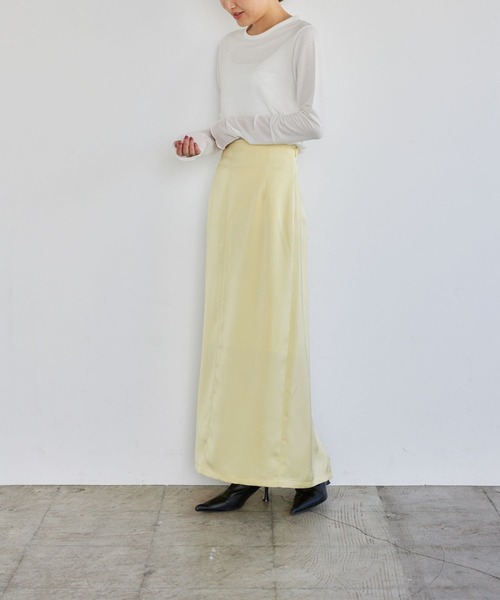 LEPSIM（レプシィム）の「【FOR I SERIES】ハイウエストサテンスカート　192133（スカート・レディース・ブラック/イエロー/ブルー・MEDIUM/SMALL）」の8枚目の写真