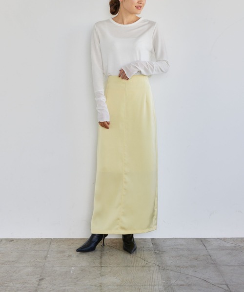 LEPSIM（レプシィム）の「【FOR I SERIES】ハイウエストサテンスカート　192133（スカート・レディース・ブラック/イエロー/ブルー・MEDIUM/SMALL）」の21枚目の写真