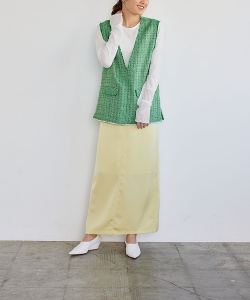 LEPSIM（レプシィム）の「【FOR I SERIES】ハイウエストサテンスカート　192133（スカート・レディース・ブラック/イエロー/ブルー・MEDIUM/SMALL）」の18枚目の写真