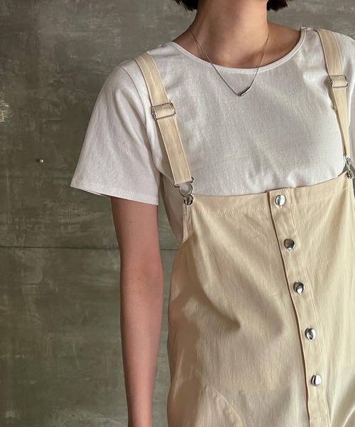 cona（コナ）の「【ZOZO限定】コットンツイルサロペット（サロペット/オーバーオール・レディース・ブラック/アイボリー・FREE）」の4枚目の写真