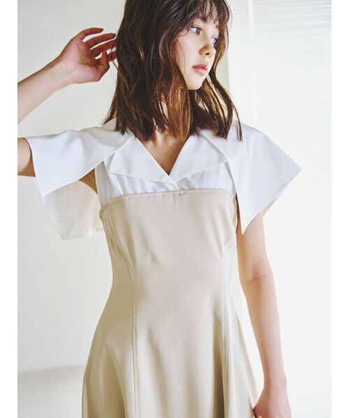 dazzlin（ダズリン）の「シャツケープレイヤードワンピース（ワンピース・レディース・ベージュ/ブラック/ブルー・SMALL/MEDIUM）」の9枚目の写真