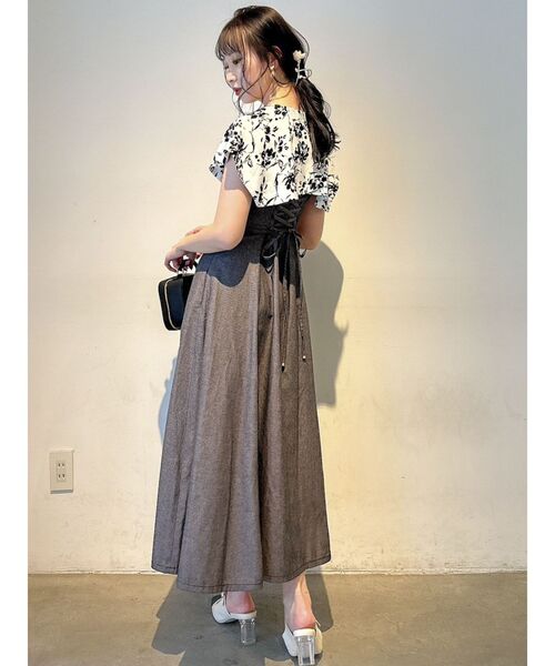 dazzlin（ダズリン）の「シャツケープレイヤードワンピース（ワンピース・レディース・ベージュ/ブラック/ブルー・SMALL/MEDIUM）」の15枚目の写真