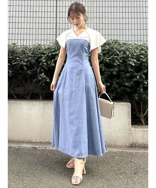 dazzlin（ダズリン）の「シャツケープレイヤードワンピース（ワンピース・レディース・ベージュ/ブラック/ブルー・SMALL/MEDIUM）」の16枚目の写真