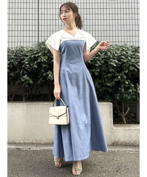 dazzlin（ダズリン）の「シャツケープレイヤードワンピース（ワンピース・レディース・ベージュ/ブラック/ブルー・SMALL/MEDIUM）」の21枚目の写真