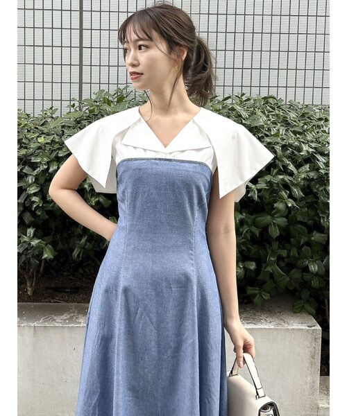 dazzlin（ダズリン）の「シャツケープレイヤードワンピース（ワンピース・レディース・ベージュ/ブラック/ブルー・SMALL/MEDIUM）」の11枚目の写真