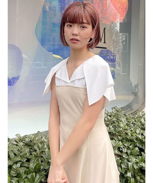 dazzlin（ダズリン）の「シャツケープレイヤードワンピース（ワンピース・レディース・ベージュ/ブラック/ブルー・SMALL/MEDIUM）」の13枚目の写真
