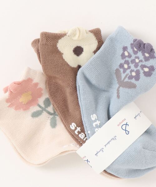 stample(スタンプル)の「ポップアップフラワー ショートソックス 3足セット(ソックス/靴下・キッズ・A・S/M/L)」の5枚目の写真