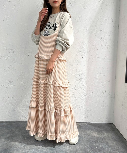 apres jour mignon(アプレジュールミニョン)の「アソートティアードキャミワンピース【ZOZOTOWN限定アイテム】(ワンピース・レディース・ブラック/グリーン/オレンジ/オフホワイト/ブラック系その他・MEDIUM/SMALL/X-LARGE)」の5枚目の写真