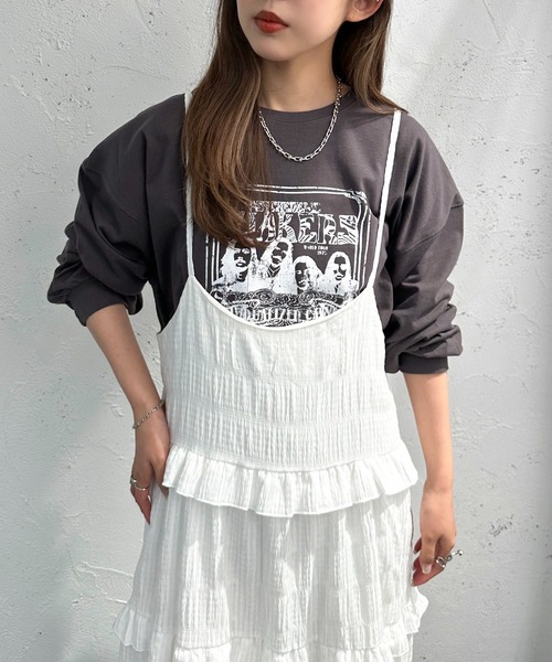 apres jour アプレジュール レイヤード風ニットワンピース レイヤード