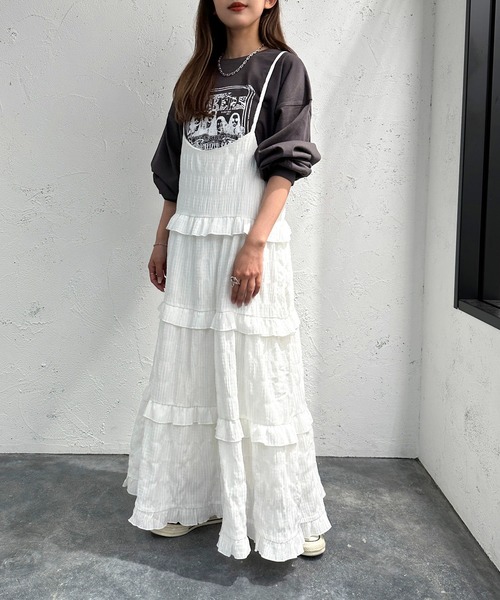 apres jour mignon(アプレジュールミニョン)の「アソートティアードキャミワンピース【ZOZOTOWN限定アイテム】(ワンピース・レディース・ブラック/グリーン/オレンジ/オフホワイト/ブラック系その他・MEDIUM/SMALL/X-LARGE)」の15枚目の写真