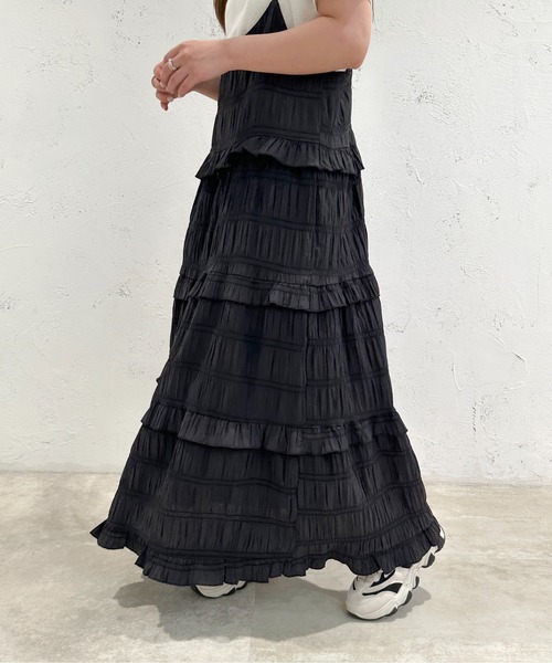 apres jour mignon(アプレジュールミニョン)の「アソートティアードキャミワンピース【ZOZOTOWN限定アイテム】(ワンピース・レディース・ブラック/グリーン/オレンジ/オフホワイト/ブラック系その他・MEDIUM/SMALL/X-LARGE)」の9枚目の写真