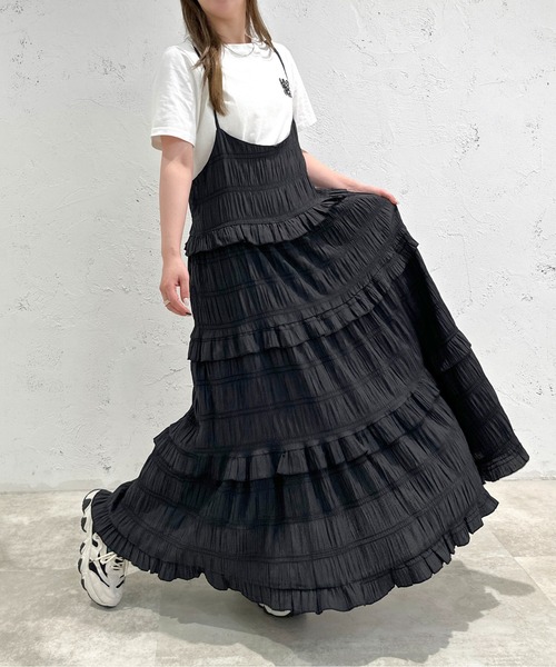 apres jour mignon(アプレジュールミニョン)の「アソートティアードキャミワンピース【ZOZOTOWN限定アイテム】(ワンピース・レディース・ブラック/グリーン/オレンジ/オフホワイト/ブラック系その他・MEDIUM/SMALL/X-LARGE)」の12枚目の写真