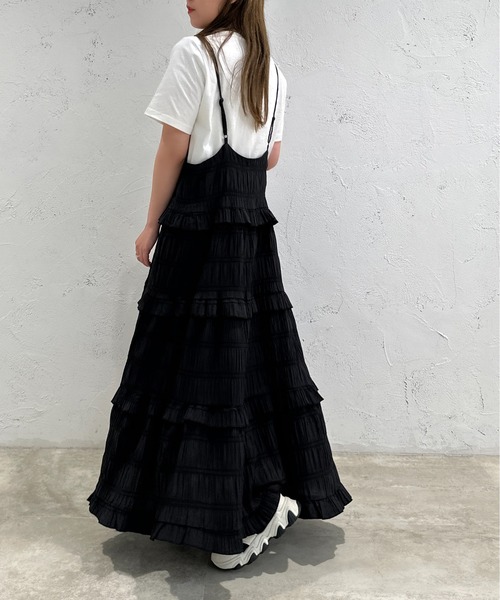 apres jour mignon(アプレジュールミニョン)の「アソートティアードキャミワンピース【ZOZOTOWN限定アイテム】(ワンピース・レディース・ブラック/グリーン/オレンジ/オフホワイト/ブラック系その他・MEDIUM/SMALL/X-LARGE)」の13枚目の写真