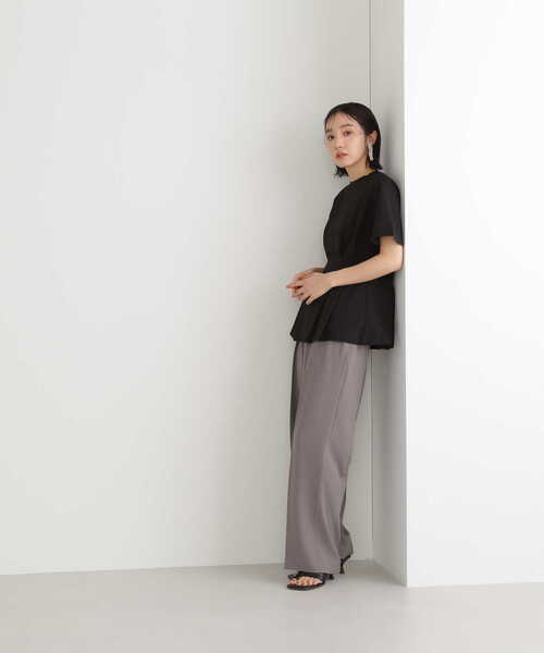 NATURAL BEAUTY BASIC(ナチュラルビューティーベーシック)の「◇ウエストタックチュニックカットソー(Tシャツ/カットソー・レディース・ブラック/ホワイト・FREE)」の6枚目の写真