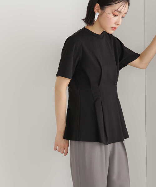 NATURAL BEAUTY BASIC(ナチュラルビューティーベーシック)の「◇ウエストタックチュニックカットソー(Tシャツ/カットソー・レディース・ブラック/ホワイト・FREE)」の7枚目の写真