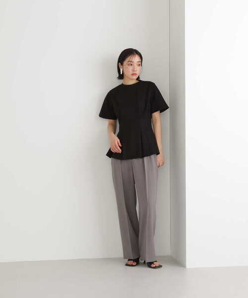 NATURAL BEAUTY BASIC(ナチュラルビューティーベーシック)の「◇ウエストタックチュニックカットソー(Tシャツ/カットソー・レディース・ブラック/ホワイト・FREE)」の8枚目の写真