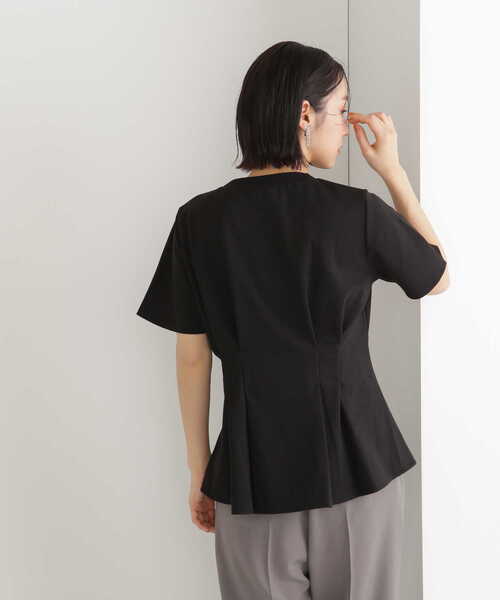 NATURAL BEAUTY BASIC(ナチュラルビューティーベーシック)の「◇ウエストタックチュニックカットソー(Tシャツ/カットソー・レディース・ブラック/ホワイト・FREE)」の9枚目の写真