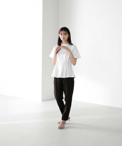 NATURAL BEAUTY BASIC(ナチュラルビューティーベーシック)の「◇ウエストタックチュニックカットソー(Tシャツ/カットソー・レディース・ブラック/ホワイト・FREE)」の17枚目の写真