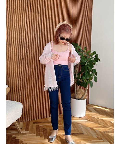 jumelle（ジュメロ）の「ロゴキャミソール（キャミソール・レディース・ベージュ/ピンク・FREE）」の8枚目の写真