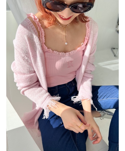 jumelle（ジュメロ）の「ロゴキャミソール（キャミソール・レディース・ベージュ/ピンク・FREE）」の9枚目の写真