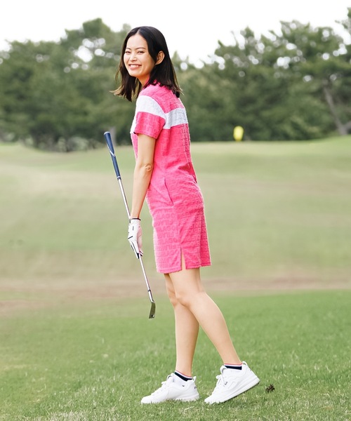 FILA GOLF(フィラゴルフ )の「【FILA GOLF:フィラゴルフ】レディースジャガードパイルワンピース ゴルフ(ワンピース・レディース・ブラック/グレー/ピンク/グリーン・X-SMALL/LARGE/MEDIUM/SMALL)」の13枚目の写真