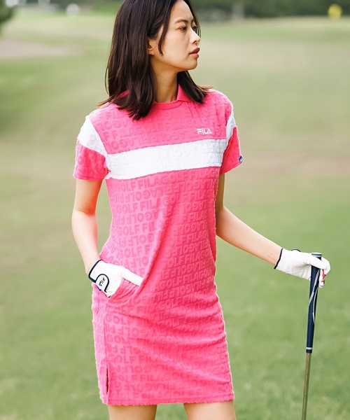 FILA GOLF(フィラゴルフ )の「【FILA GOLF:フィラゴルフ】レディースジャガードパイルワンピース ゴルフ(ワンピース・レディース・ブラック/グレー/ピンク/グリーン・X-SMALL/LARGE/MEDIUM/SMALL)」の16枚目の写真