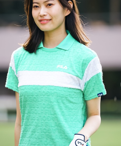 FILA GOLF(フィラゴルフ )の「【FILA GOLF:フィラゴルフ】レディースジャガードパイルワンピース ゴルフ(ワンピース・レディース・ブラック/グレー/ピンク/グリーン・X-SMALL/LARGE/MEDIUM/SMALL)」の8枚目の写真
