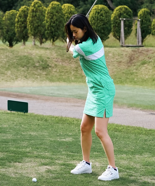 FILA GOLF(フィラゴルフ )の「【FILA GOLF:フィラゴルフ】レディースジャガードパイルワンピース ゴルフ(ワンピース・レディース・ブラック/グレー/ピンク/グリーン・X-SMALL/LARGE/MEDIUM/SMALL)」の11枚目の写真