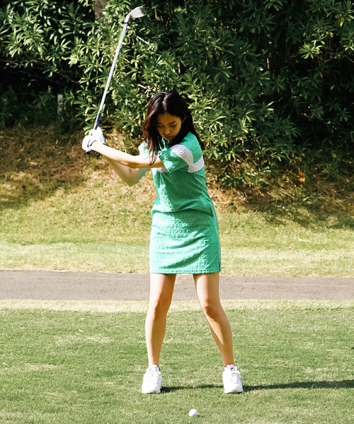 FILA GOLF(フィラゴルフ )の「【FILA GOLF:フィラゴルフ】レディースジャガードパイルワンピース ゴルフ(ワンピース・レディース・ブラック/グレー/ピンク/グリーン・X-SMALL/LARGE/MEDIUM/SMALL)」の12枚目の写真