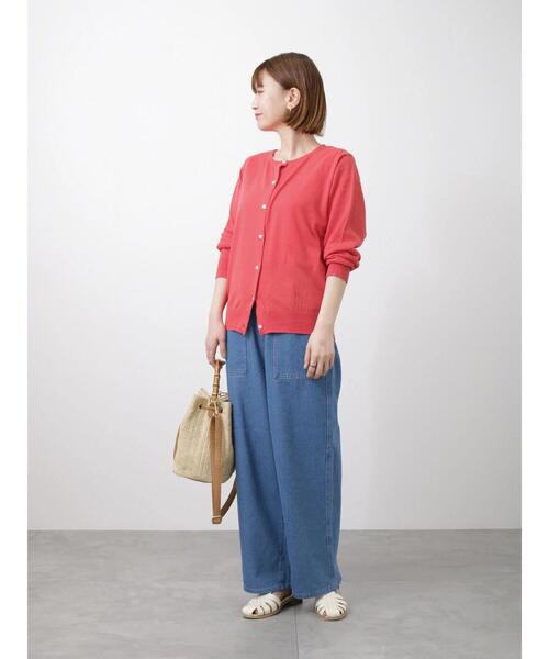 Lugnoncure（ルノンキュール）の「【UV加工】ベーシッククルーネックカーディガン（カーディガン/ボレロ・レディース・ネイビー/レッド/オフホワイト/ブルー・ﾌﾘ-）」の12枚目の写真