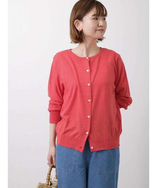 Lugnoncure（ルノンキュール）の「【UV加工】ベーシッククルーネックカーディガン（カーディガン/ボレロ・レディース・ネイビー/レッド/オフホワイト/ブルー・ﾌﾘ-）」の13枚目の写真