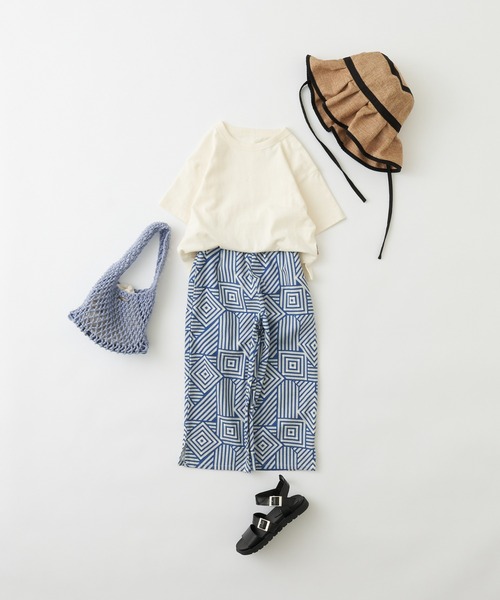 CIAOPANIC TYPY（チャオパニックティピー）の「【KIDS】バティック柄ワイドストレートパンツ（その他パンツ・キッズ・ブルー/イエロー・S/M/L/XL/XXL）」の9枚目の写真