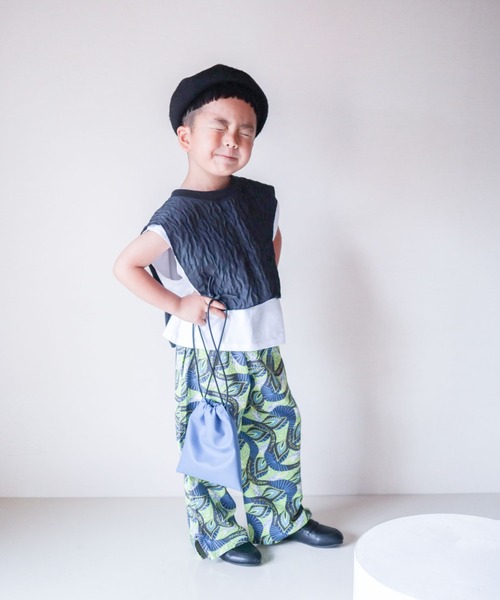 CIAOPANIC TYPY（チャオパニックティピー）の「【KIDS】バティック柄ワイドストレートパンツ（その他パンツ・キッズ・ブルー/イエロー・S/M/L/XL/XXL）」の12枚目の写真