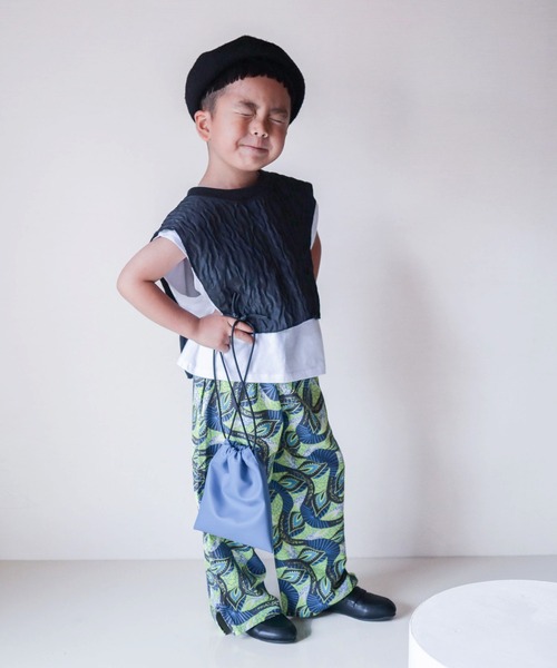 CIAOPANIC TYPY（チャオパニックティピー）の「【KIDS】バティック柄ワイドストレートパンツ（その他パンツ・キッズ・ブルー/イエロー・S/M/L/XL/XXL）」の16枚目の写真