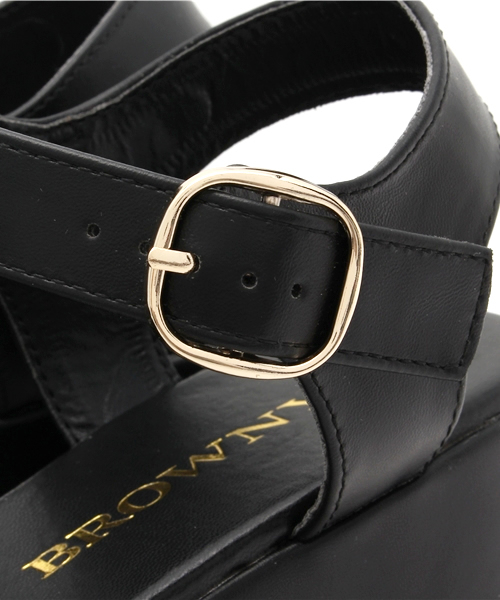 WEGO（ウィゴー）の「WEGO/フェイクレザー厚底サンダル（サンダル・レディース・ブラック/ホワイト・SMALL/MEDIUM/LARGE）」の9枚目の写真