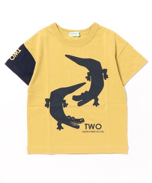 HAKKA KIDS（ハッカキッズ）の「アニマルプリントTシャツ（Tシャツ/カットソー・キッズ・グリーン/イエロー/ブルー/ベージュ/グレー/ブラック・110cm/120cm/130cm）」の6枚目の写真