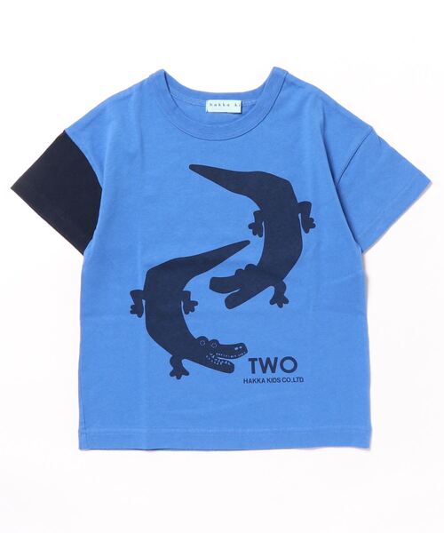 HAKKA KIDS（ハッカキッズ）の「アニマルプリントTシャツ（Tシャツ/カットソー・キッズ・グリーン/イエロー/ブルー/ベージュ/グレー/ブラック・110cm/120cm/130cm）」の5枚目の写真