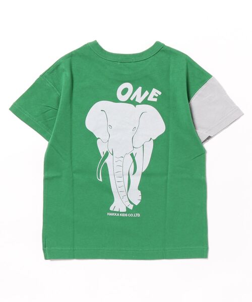 HAKKA KIDS（ハッカキッズ）の「アニマルプリントTシャツ（Tシャツ/カットソー・キッズ・グリーン/イエロー/ブルー/ベージュ/グレー/ブラック・110cm/120cm/130cm）」の10枚目の写真