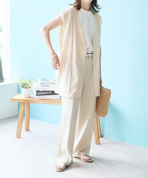 reca（レカ）の「リネンライクベスト（ベスト・レディース・キナリ/ブラック・M）」の9枚目の写真