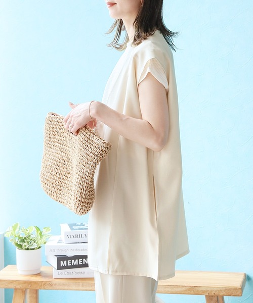 reca（レカ）の「リネンライクベスト（ベスト・レディース・キナリ/ブラック・M）」の10枚目の写真