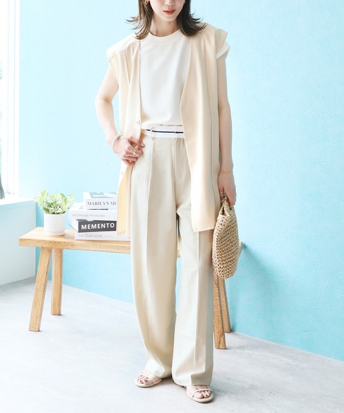 reca（レカ）の「リネンライクベスト（ベスト・レディース・キナリ/ブラック・M）」の13枚目の写真