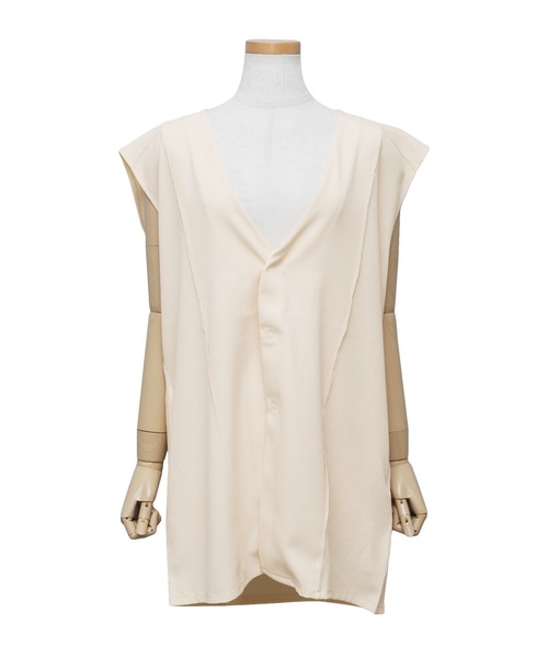 reca（レカ）の「リネンライクベスト（ベスト・レディース・キナリ/ブラック・M）」の15枚目の写真